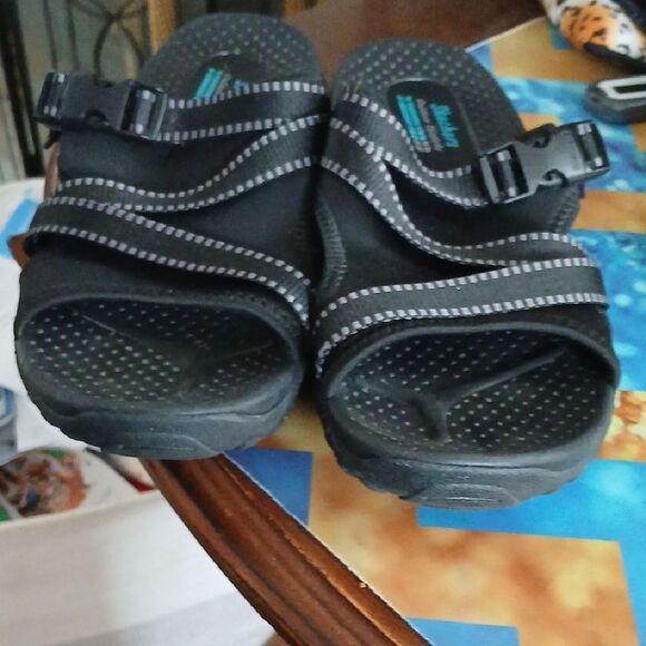 Skechers Black Strappy Sandals - Picture 3 of 5